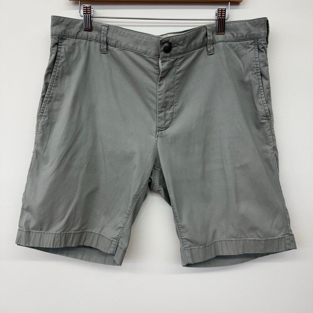 Faherty Mens Shorts Size 35 Light Gray Organic Cotton Tencel 9 Inseam
